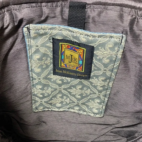 JANET McKinstry Designs Bag large Cross Body Messenger floral tapestry purse - Picture 8 of 10